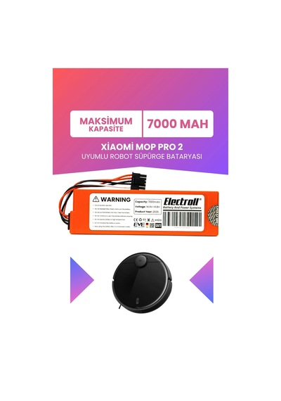 Xiaomi Mop Pro 2 Uyumlu Batarya Maksimum Kapasite 7000mah Pil