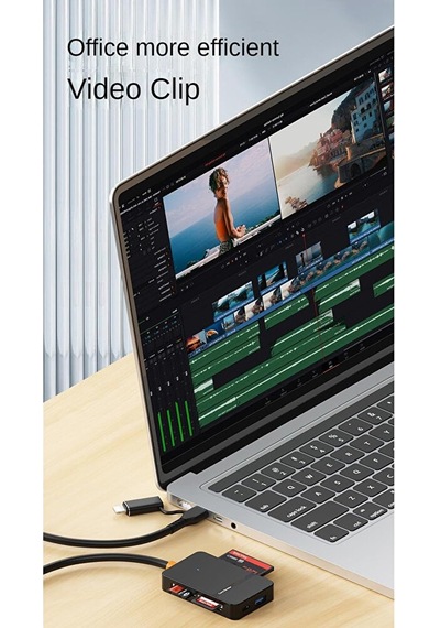 8in1 Multi Girişli Çevirici Adaptör Lightning / Type-c To Usb A/