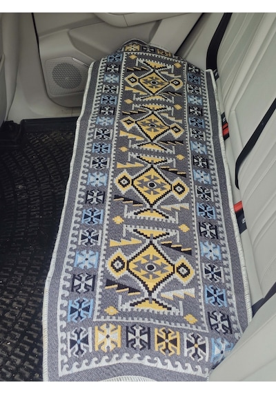 Oto Koltuk Kılıfı Çift Taraflı Yıkanabilir Araba Takımı Kilim Kırçıllı Gri Renk Fiat,renault,ww,vb.