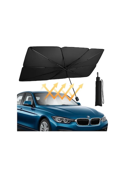Katlanabilir Araba Ön Cam Güneşlik Şemsiye 140x79 Cm Uv Koruyucu Oto Gölgelik 1 Adet