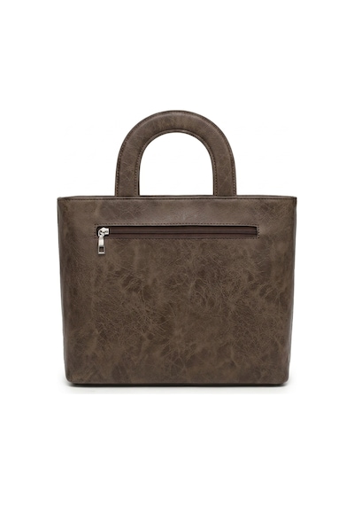Levano Leather Hakiki Dana Derisi Premium Kedi Figürlü Kadın El Ve Omuz Çantası Kahverengi
