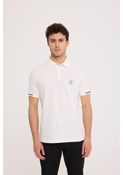 Summer Polo Kırık Beyaz Basıc Polo Yaka Tişört Kırık Beyaz