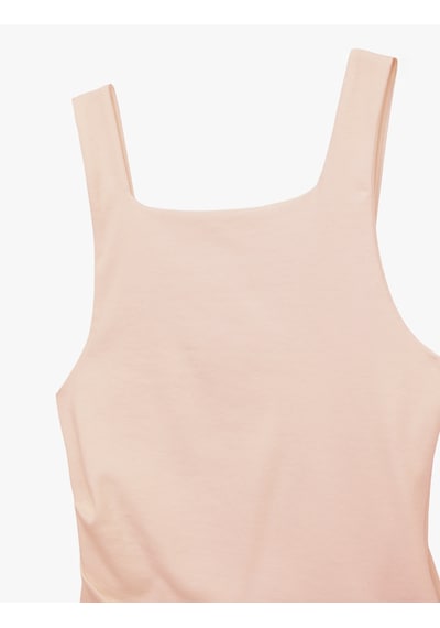 Koton Pamuklu Kare Yaka Drapeli Kolsuz Bluz Pembe 6sal30087ık Gül