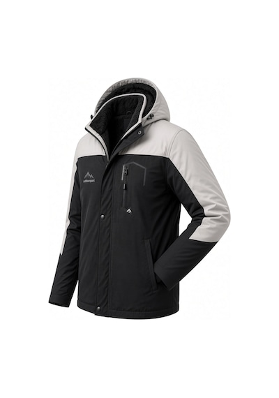 Oksit Tuc 1032 İçi Polar/kürk Astarlı Su İtici Termal Softshell Erkek Mont - Soğuk Geçirmez Spor Kaban Siyah