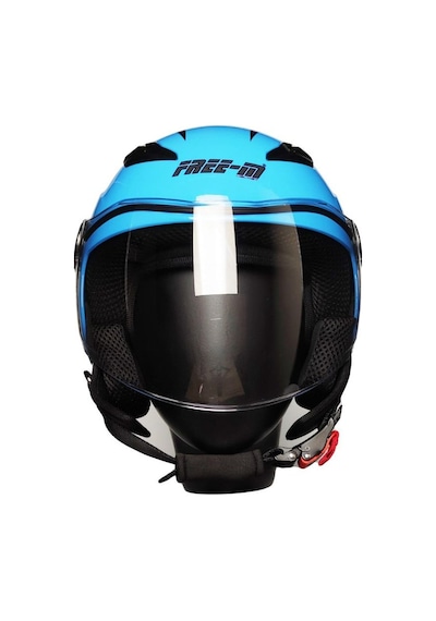 Free-M Motosiklet Yarım Camlı Çocuk Kaskı Sertfikalı Abs Material Kask Mavi
