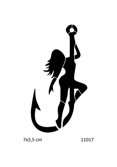 Airbrush Tattoo Seksi Çapa Kızı Yapışkanlı Stencil Süsleme Ve Boyama Kalıbı