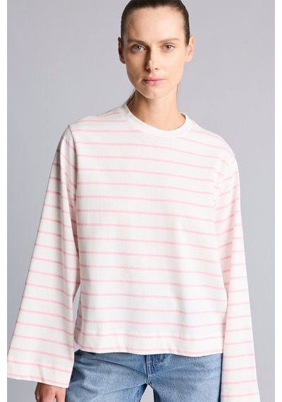 Defacto %100 Pamuk Regular Fıt Bisiklet Yaka Çizgili Tunik G0378ax26sppn105 Pembe-pn105