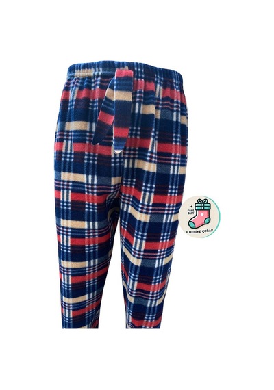 Cepsiz Kışlık Polar Kadın Pijama Altı Tek Alt Je32 - Çorap Hediye Lacivert