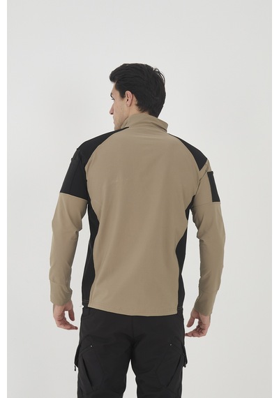 Camp Scoutland Camp138 Outdoor Tactical Su iticili Erkek Bej-Siyah Taktik Sweatshirt