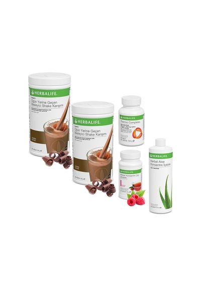 Herbalife Shake Çikolata 2 - Çay Ahududu - Aloe Vera - Thermo Complete