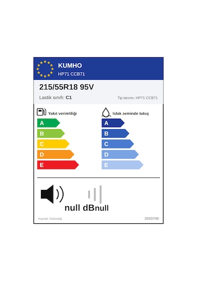 Kumho 215/55 R18 95V Hp71 Yaz Lastiği 2026