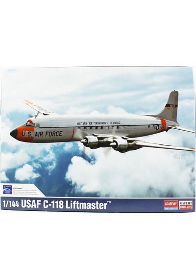 Academy 12634 1/144 Usaf C-118 Liftmaster Dc-6 Askeri Kargo Uçağı, Plastik Model Kiti