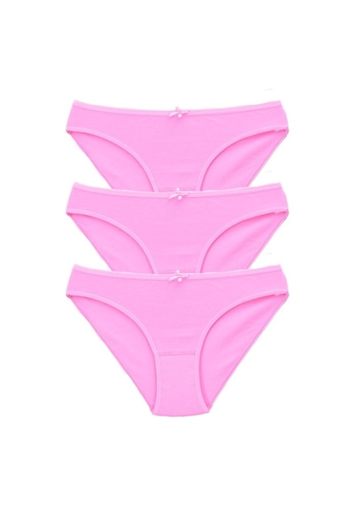 Pemilo Kadın 3'Lü Paket Bikini Külot Pembe-Tek Ebat-Pembe
