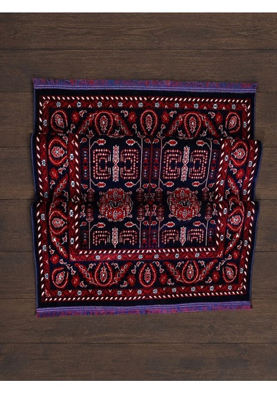 Kırmızı Afgan Tarzı Altı Kaymaz Yıkanabilir Şönil Kilim & Halı Sdf023 Renkli