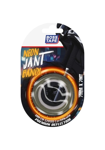 Boss Tape Neon Tekerlek Jant Seridi, 7 Mm X 7 M, Turuncu