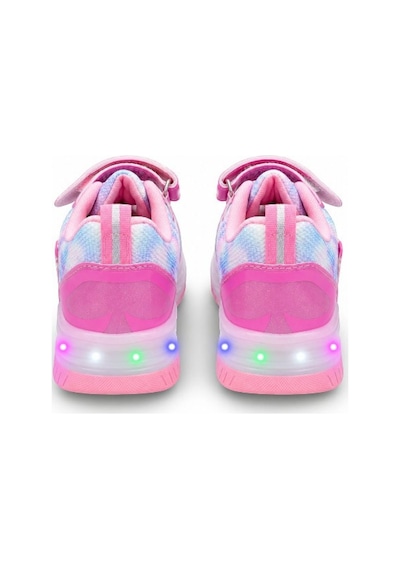 Patenli Işıklı Cırtlı Çocuk Sneaker Ayakkabı Pembe Beyaz 29-36 Beyaz-pembe