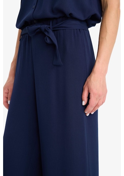 Defacto Culotte Geniş Paça Krinkıl Viskon Kapri C9565ax25smnv135 Lacivert