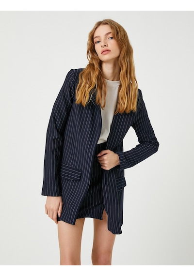 Koton Blazer Ceket Uzun Cep Detaylı Çizgili Lacivert Çizgili 3sal90002ık 3SAL90002IK7S0 Lacivert Koton Blazer Ceket Uzun Cep Detaylı Çizgili Lacivert Çizgili 3sal90002ık 3SAL90002IK7S0 Lacivert