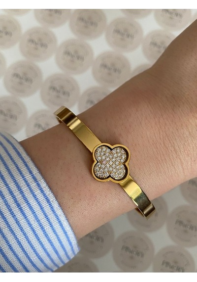 Pinery Jewels Yonca Modern Paslanmaz Çelik Kelepçe Bileklik -günlük Ve Özel Kul Altın