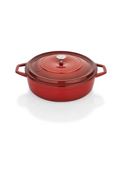 Schafer Guss Chef Döküm Basık Tencere 28 Cm Kırmızı