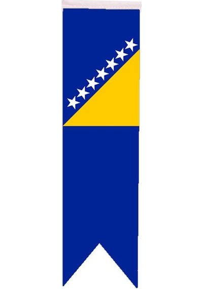 Masa Üstü Kırlangıç Bosna Hersek Bayrağı - 8X30Cm Çift Taraflı Sa