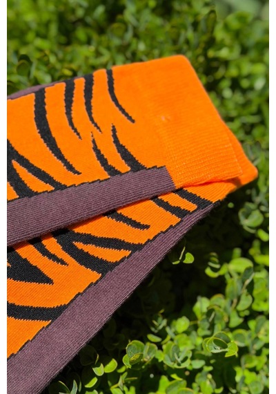 Lousocks Unisex Kaplan Pençe Desenli Soket Çorap Kahverengi