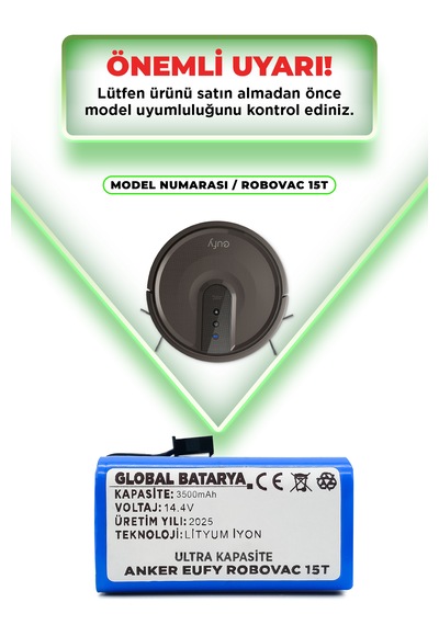 Anker Eufy Robovac 15t Uyumlu Batarya 3500mah
