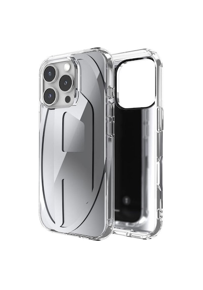 Diesel Apple iPhone 16 Pro Uyumlu Oval D Aynalı Mirror Kılıf - Gümüş