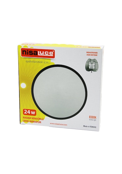 Nisaluce Eamp-106/b 24w Radar Sensörlü Ledli Armatür Beyaz Çerçeve Mekatronik Askı Sistemi 6500k - 2160lm 4801 Çok Renkli