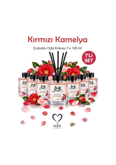 Rosie Middlemist Red Camellia 7'li Çubuklu Oda Kokusu Seti 7 X 100 Ml Seçkin Çiçeksi Koku