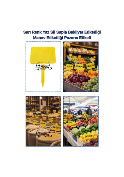 Yaz Sil Küçük Boy Sapla Bakliyat Etiketliği 10 Adet Manav Pazarcı Etiketi Diğer