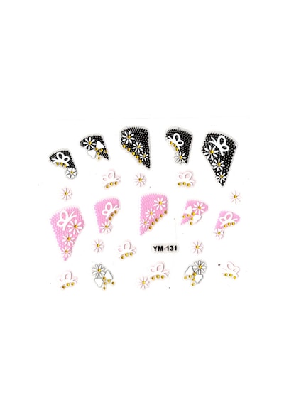 Limmy Tırnak Süsleme Sticker Nail Art Ym-131 - 6x5 Cm - Kelebek Papatya