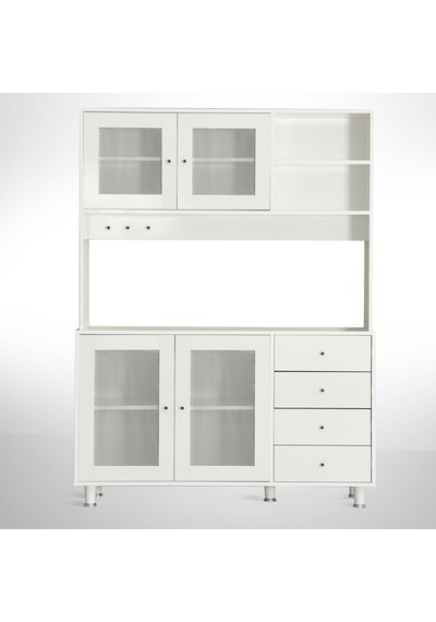 Pasific Home Grano Kahve Köşesi Çok Amaçlı Kiler Dolabı, 140 cm, Parlak Beyaz