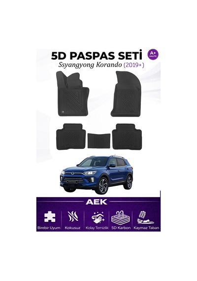 Ssangyong Actyon 2019+ Araca Özel Havuzlu "karbon" Paspas Takımı