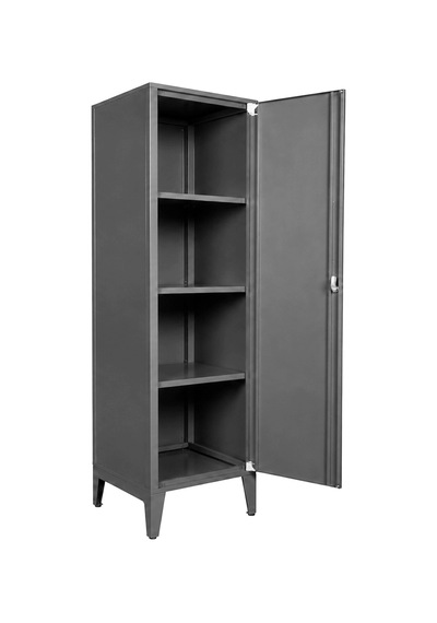 Alfafonet Ziglat Serisi Kilitli Metal Home Office Dolabı Metal Kapaklı Antrasit Gri Ral 7016 450x1500x450 Mm Turuncu