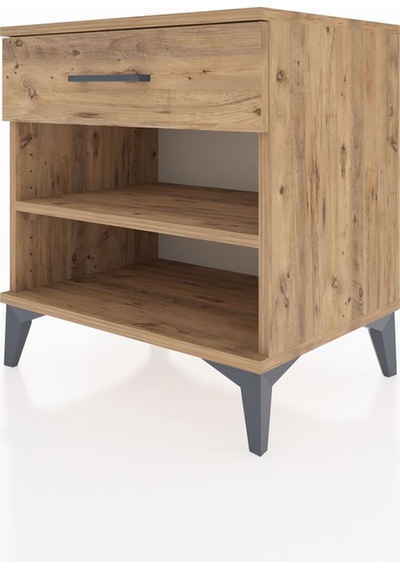 Hyperion Komodin Tek Raflı Tek Çekmeceli 60x44x64 Çam-çam Atlas Çam