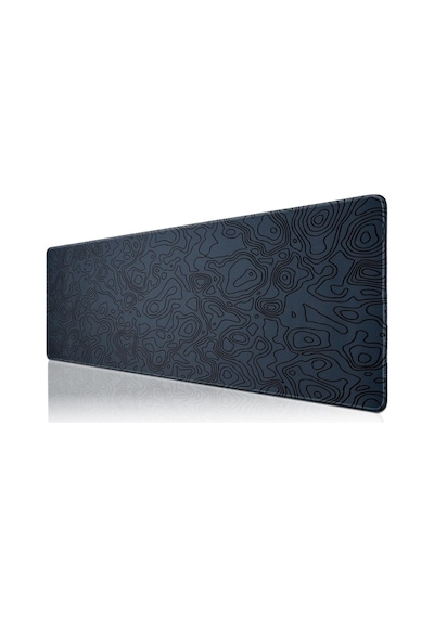 Klasse Pro - 10 Farklı Model Dikişli Kenar 90x40 Cm Oyuncu Gaming Mouse Pad Dark Grey Map Lines, 90x40 Cm