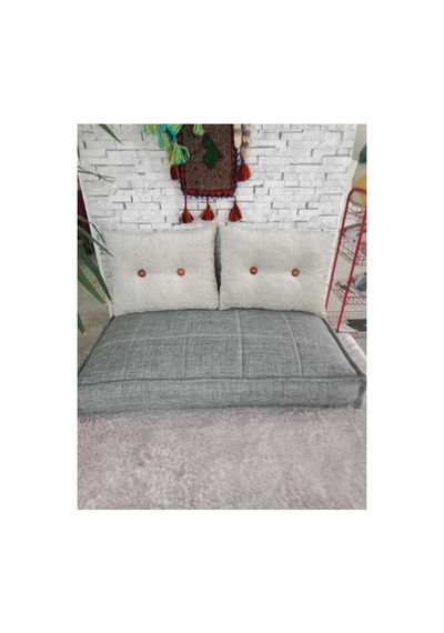 Bdphome Çocuk Odası Yer Minderi Ve Yastığı Gri