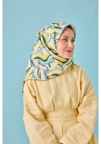 Silk Home Twill İpek Eşarp 11471-40 Lila, Sarı, Butter Yellow