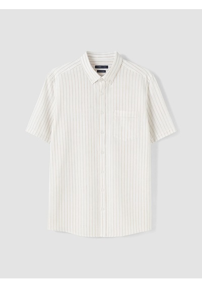 Lcwaıkıkı Classic Sarı Regular Fit Çizgili Poplin Erkek Gömlek