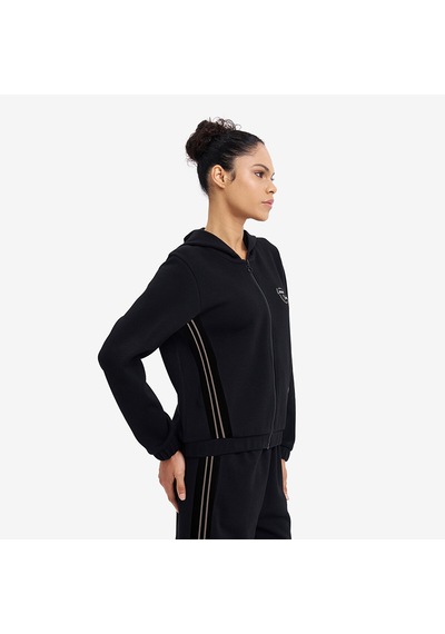 Lescon Siyah Kadın Fermuarlı Kapüşonlu Sweatshirt 26n-2120