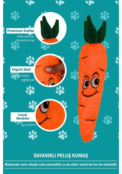 Havhav Havuç Peluş Köpek Oyuncağı Köpek Oyuncak