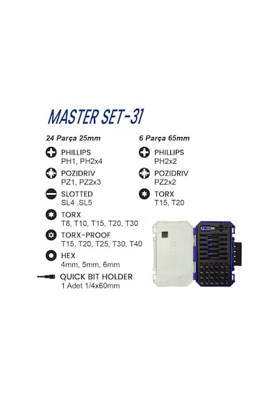 Exen Ex 8031 Master Set-31 Parça Bits Uç Seti