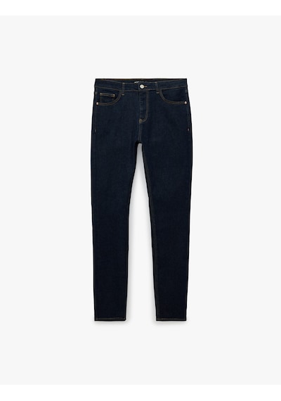 Koton Normal Bel Cepli Pamuklu Jean Pantolon - Skinny Push Up Fit Jean Koyu İndigo 7wam40238nd Koton Normal Bel Cepli Pamuklu Jean Pantolon - Skinny Push Up Fit Jean Koyu İndigo 7wam40238nd