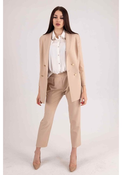 Feminist Bej Blazer Ceket Pantolon İkili Takım 0106305.55 Bej