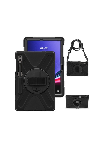 Galaxy Uyumlu  Tab S9 Fe Plus Gzst Defender Tablet Silikon - Siyah Arka Kapak