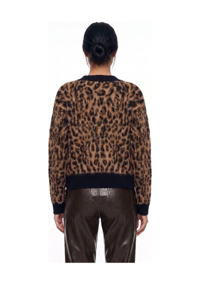 Fabrika Çok Renkli Kadın V Yaka Loose Fit Leopar Hırka F6wl-hrk0118