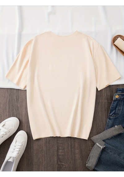 Uyguntarz Unisex Prosecco Baskılı Tasarım Tshirt Bej