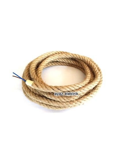 1 Cm Jut Hasır Kablolu Halat - 1 Metre N11.557