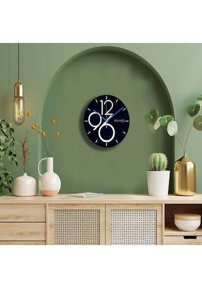 Volante 30 Cm Dekoratif Duvar Saati 261212-syh19 Mavi Siyah